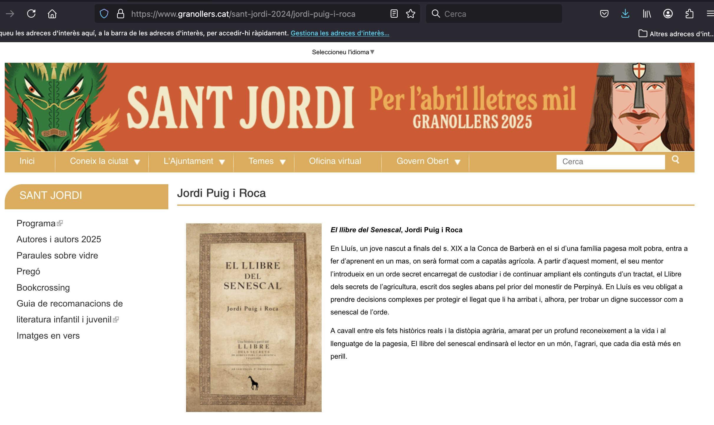 El llibre del seneescal a Granollers