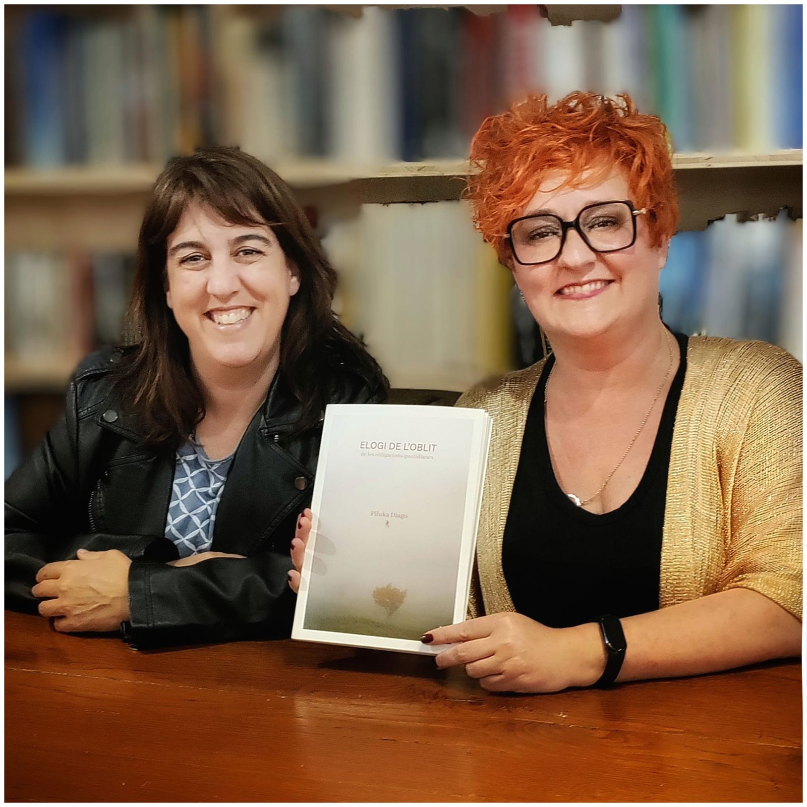 Piluka Diago i Núria Farràs Giol a la presentació d'Elogi de l'oblit